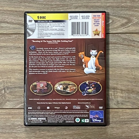 Disney TinkerBell A tinker bell Disney Fairies Movie DVD & The Aristocats DVD - Picture 11 of 15